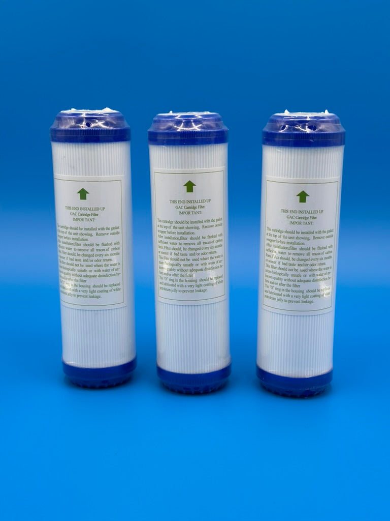 10" GAC Granular Activated Carbon Replacement Water Filter Cartridges, 3-25 Pack