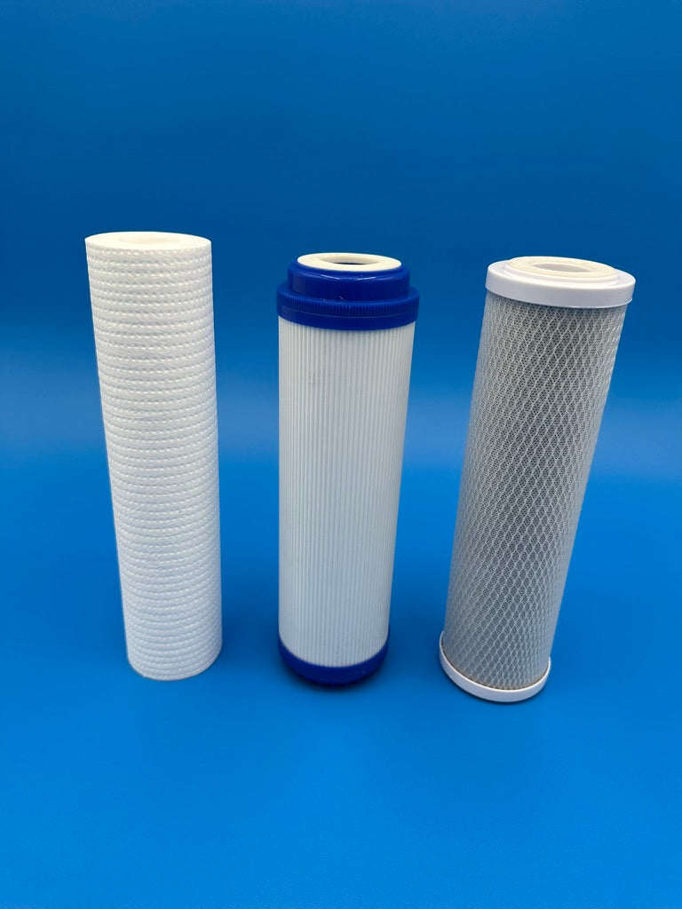 3 Stage Replacement Filters 10" x 2.5" PP, 5 micron Sediment, GAC & Carbon Block