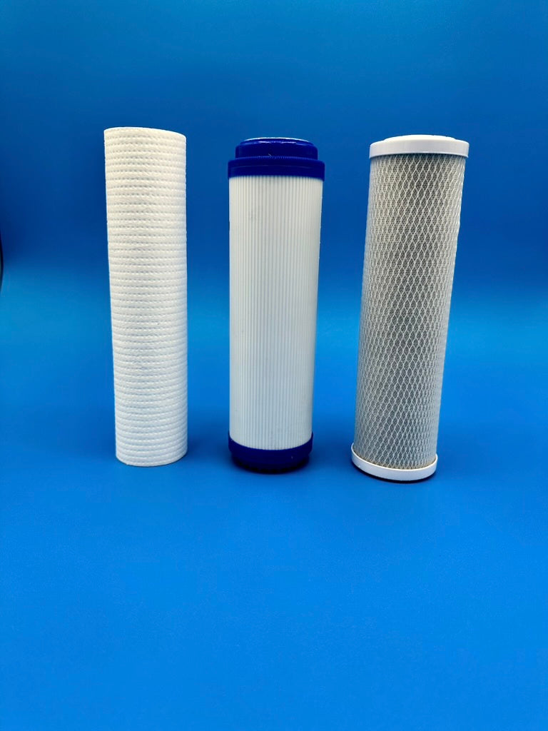 3 Stage Replacement Filters 10" x 2.5" PP, 5 micron Sediment, GAC & Carbon Block
