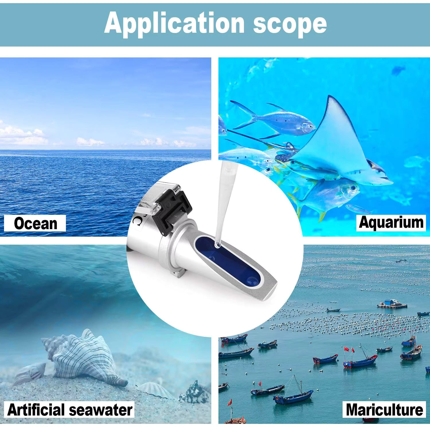 Salinity Refractometer with ATC Function Dual Scale