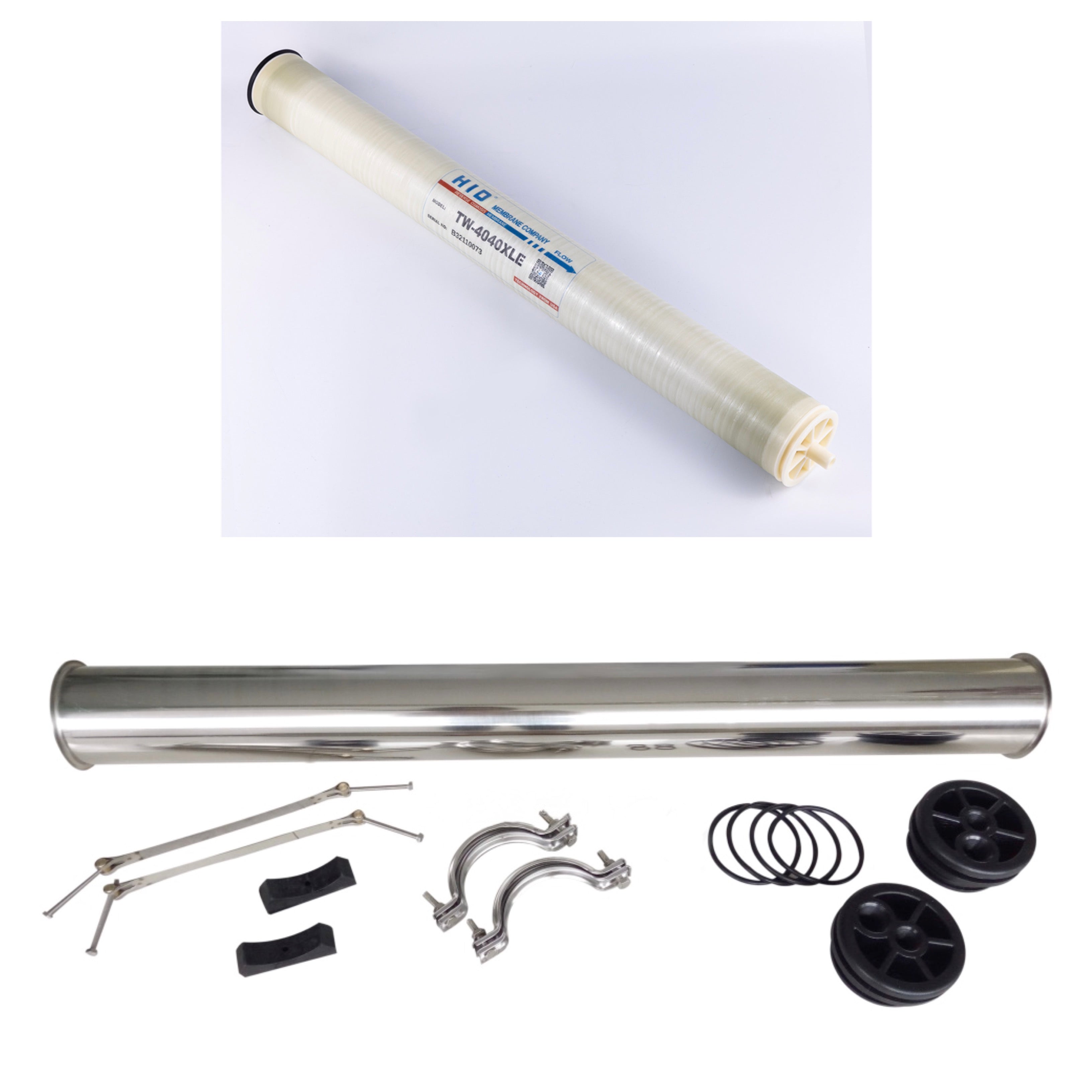XLE 4040 RO Membrane 2,600GPD Xtra Low Pressure with Stainless Steel Housing