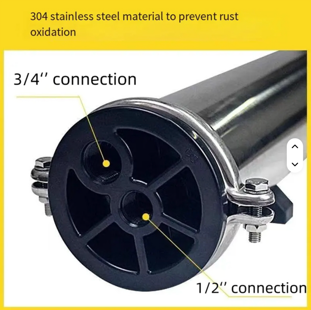 XLE 4040 RO Membrane 2,600GPD Xtra Low Pressure with Stainless Steel Housing